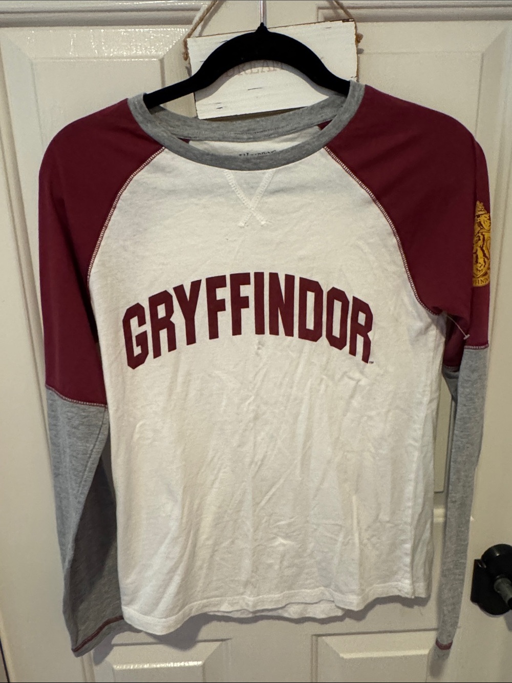 Gryffindor Kids Long Sleeve Raglan Tee - Maroon & Gray